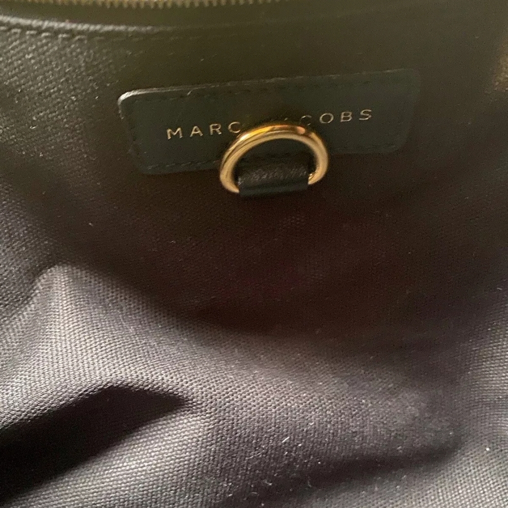 Black Leather Handbag with Gold Accents - Picture 9 of 13